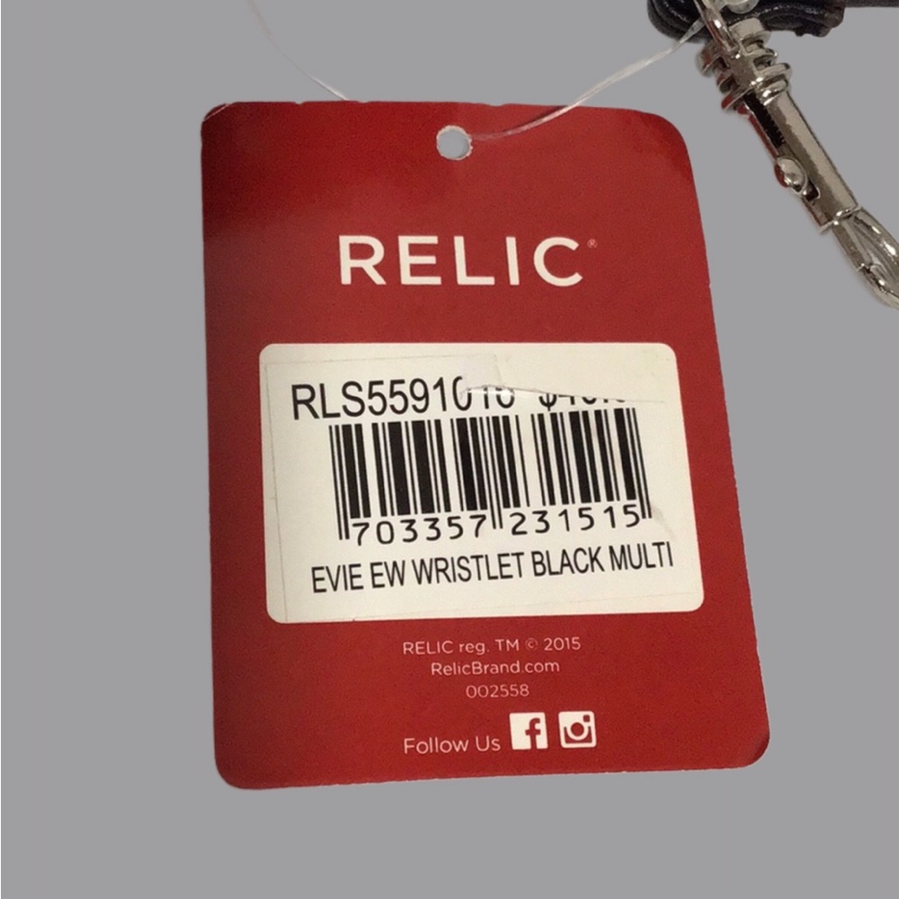 NEW RELIC by Fossil Evie Wristlet Crossbody Clutch Black and White Polka Dots - Picture 10 of 10